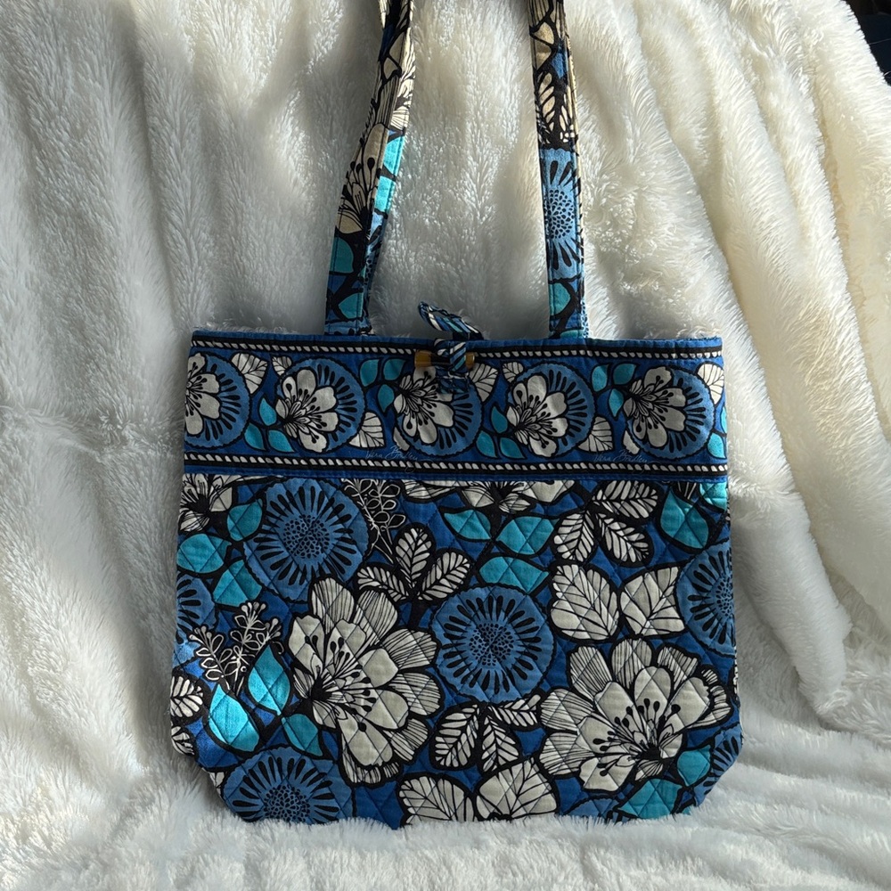 Vera Bradley Blue and Black Floral Tote